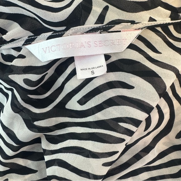 Victoria’s Secret SET Y2K Zebra Print Ruffle Pajama Set Sheer Lounge Pants top S - Picture 4 of 10